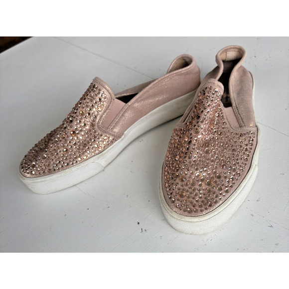 I.N.C. International Concepts Shoes Womens 7.5 M Sammee Slip On Gold Fabric - Picture 1 of 8